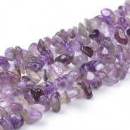 Chips stone kralen ± 5x8mm Amethyst - Transparent amethyst purple